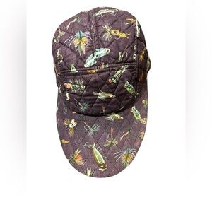 Vintage Rare Vera Bradley 5 Panel Quilted Cap Egg Plant Purple Fishing Novelty